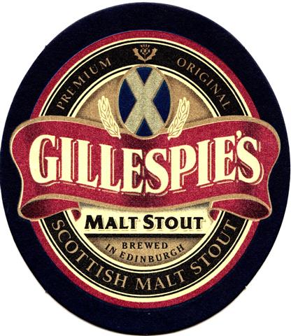 edinburgh sc-gb scottish gill oval 1a (220-gillespie's malt stout) 